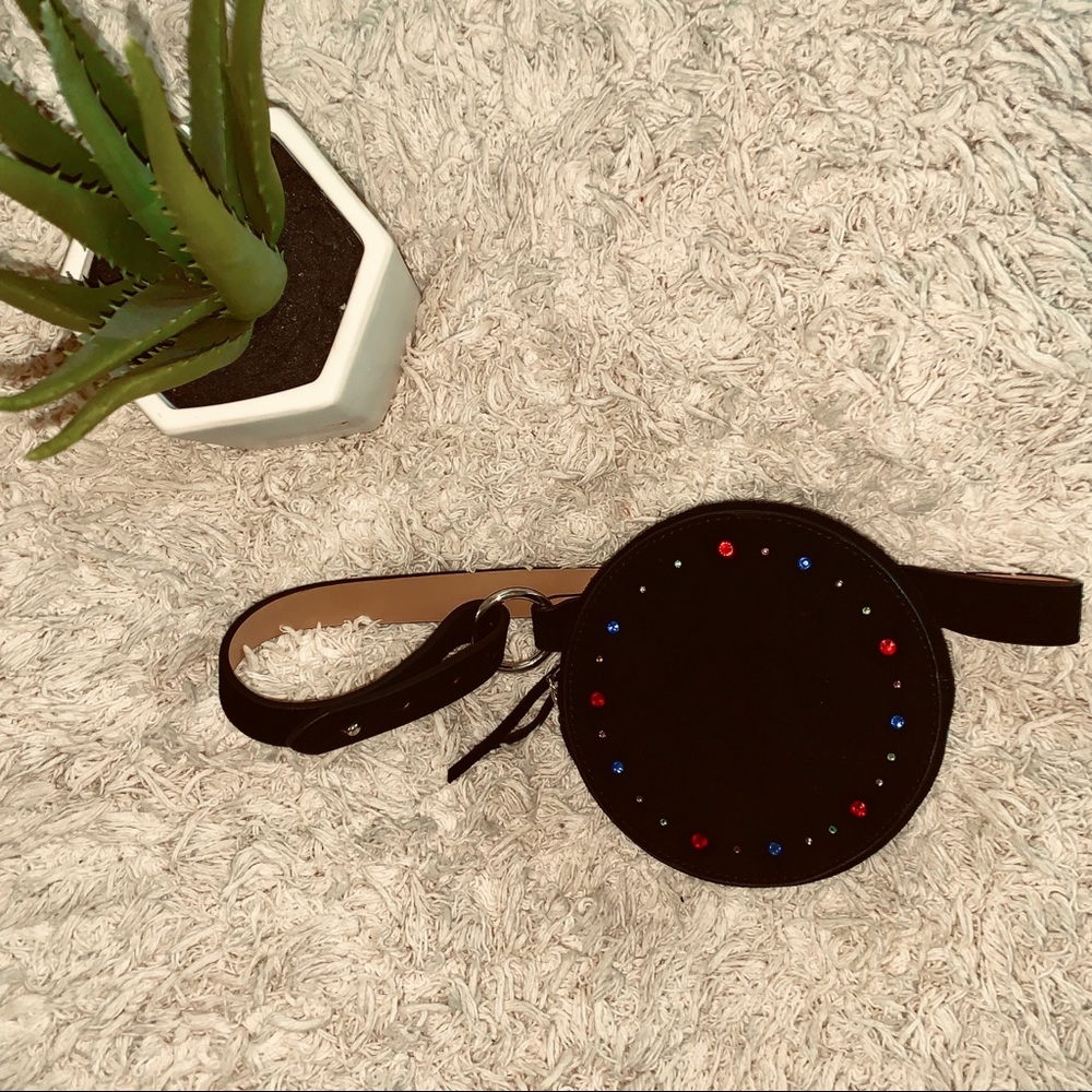 ✨Rebecca Minkoff suede circle belt purse